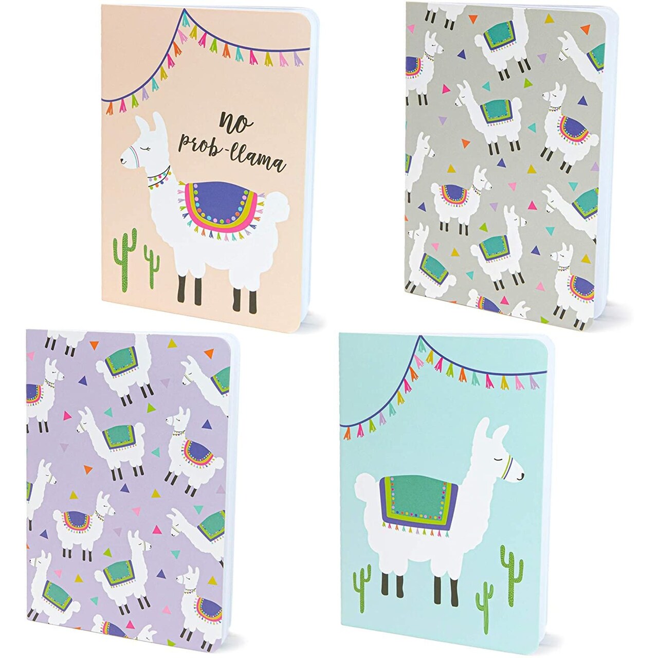 12 Pack Mini Llama Journal Notebooks, 4 Cute Llama Designs, 3.5x5 inch Pocket Sized for Travel, Daily Journal, Ideal for Kids & Adults